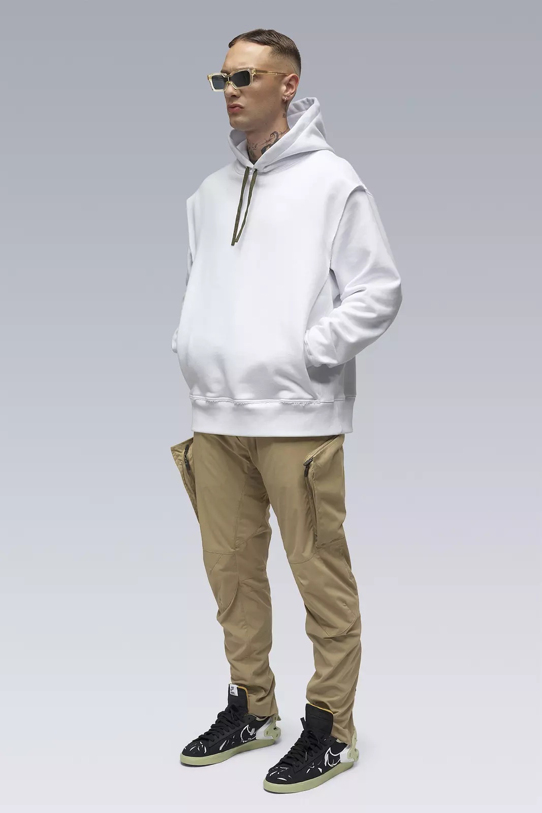 S26-PR Organic Cotton Hooded Sweatshirt White - 4