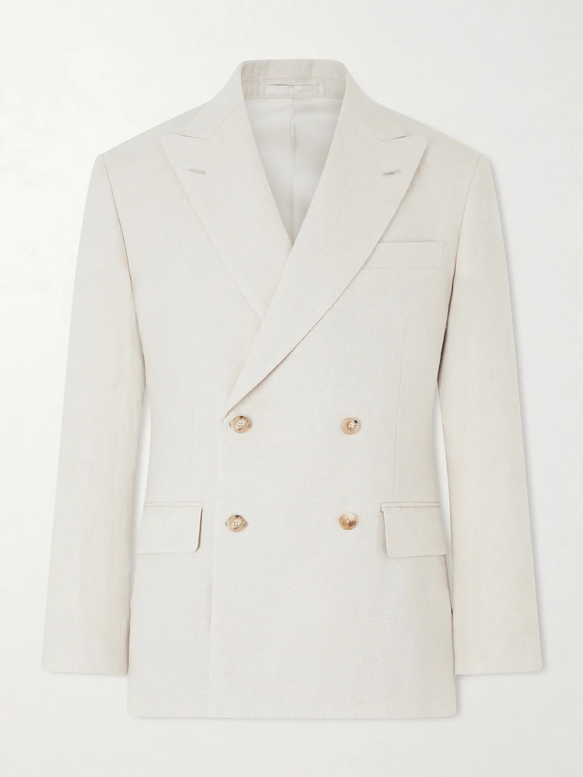 Double-Breasted Linen and Silk-Blend Jacket - 1