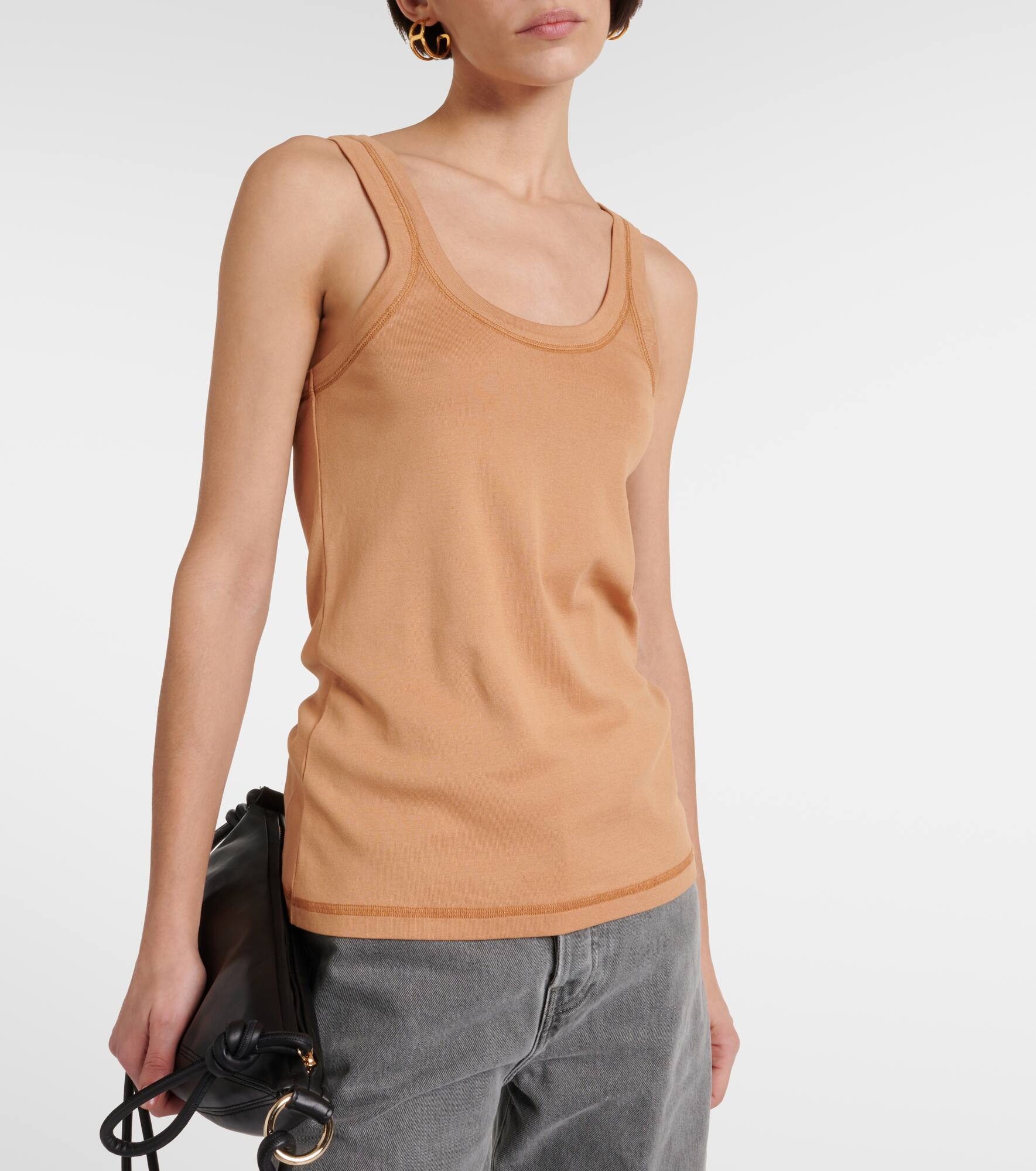 Ribbed-knit cotton jersey tank top - 5
