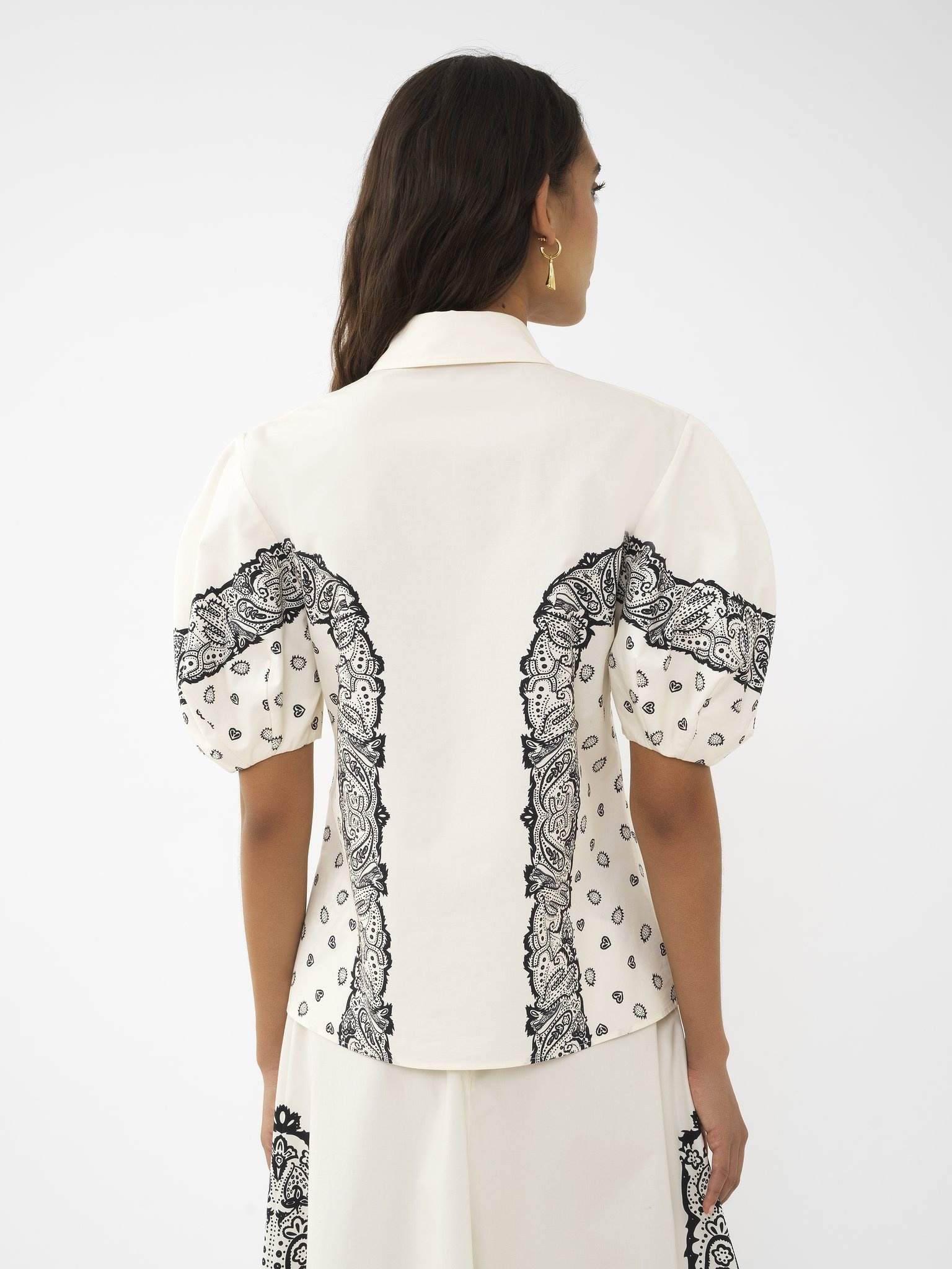BALLOON-SLEEVE PRINTED SHIRT - 5
