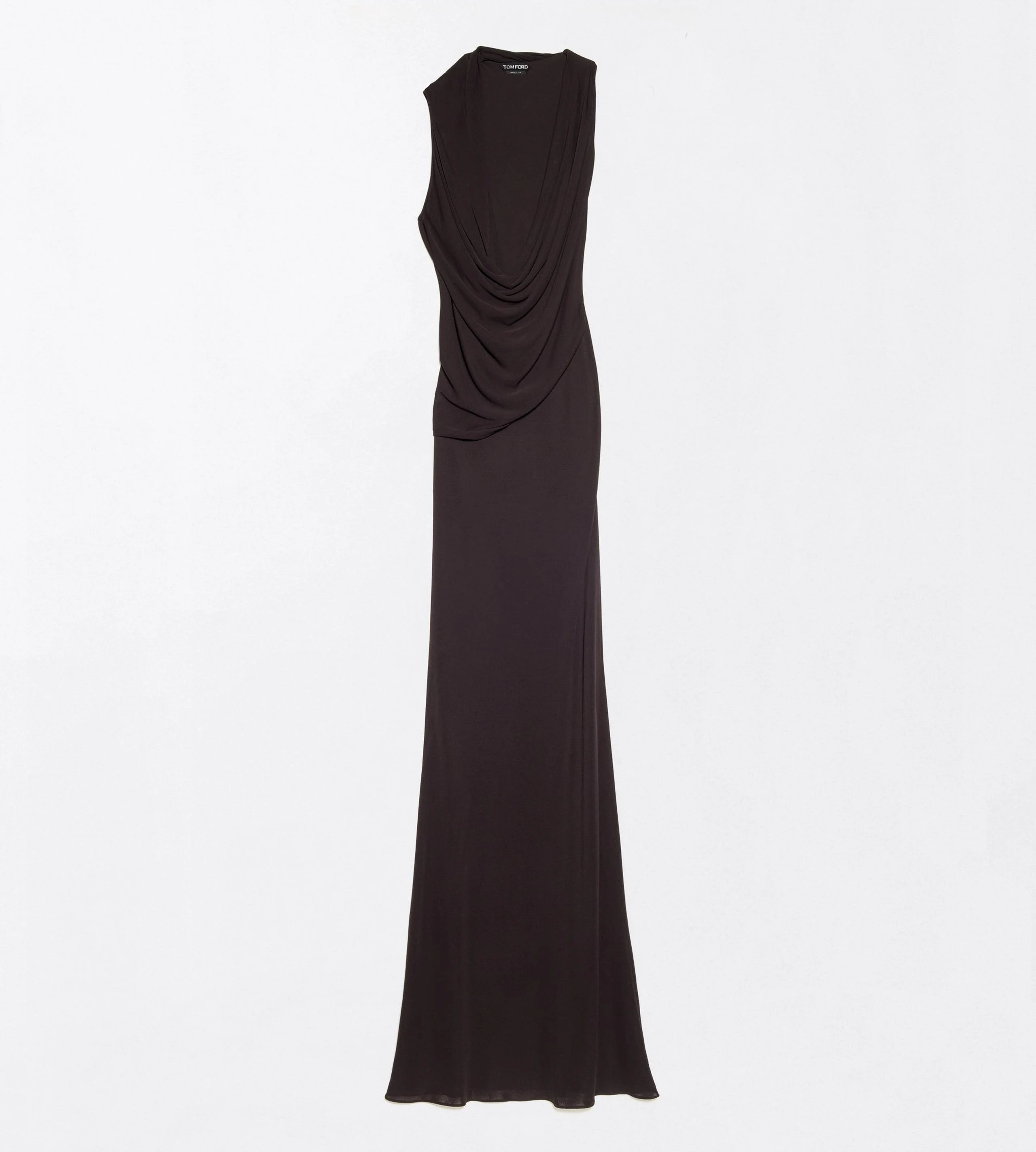 CREPE JERSEY ASYMMETRIC DRAPED EVENING DRESS - 1