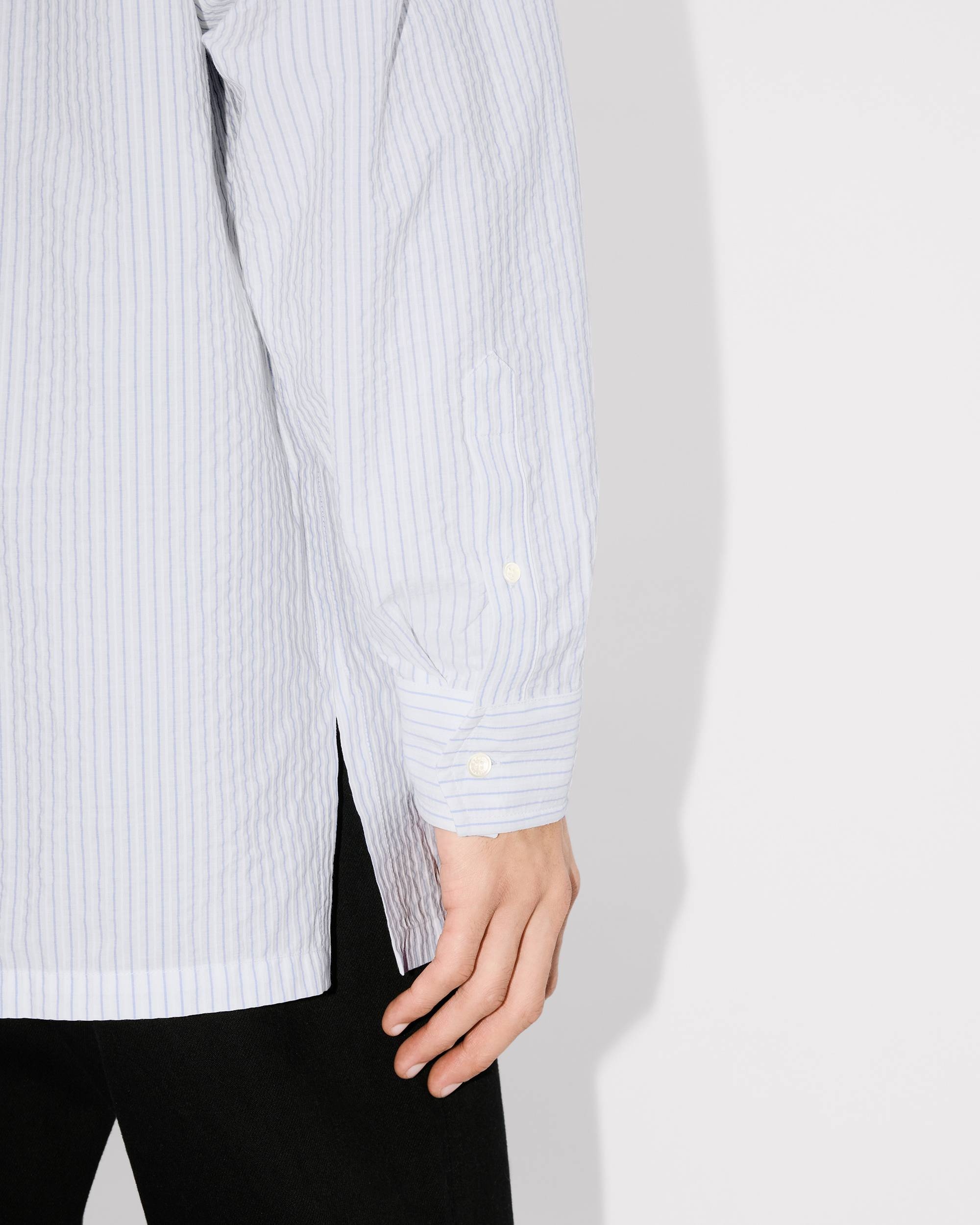 Stripes oversized long sleeve hawaiian shirt - 7