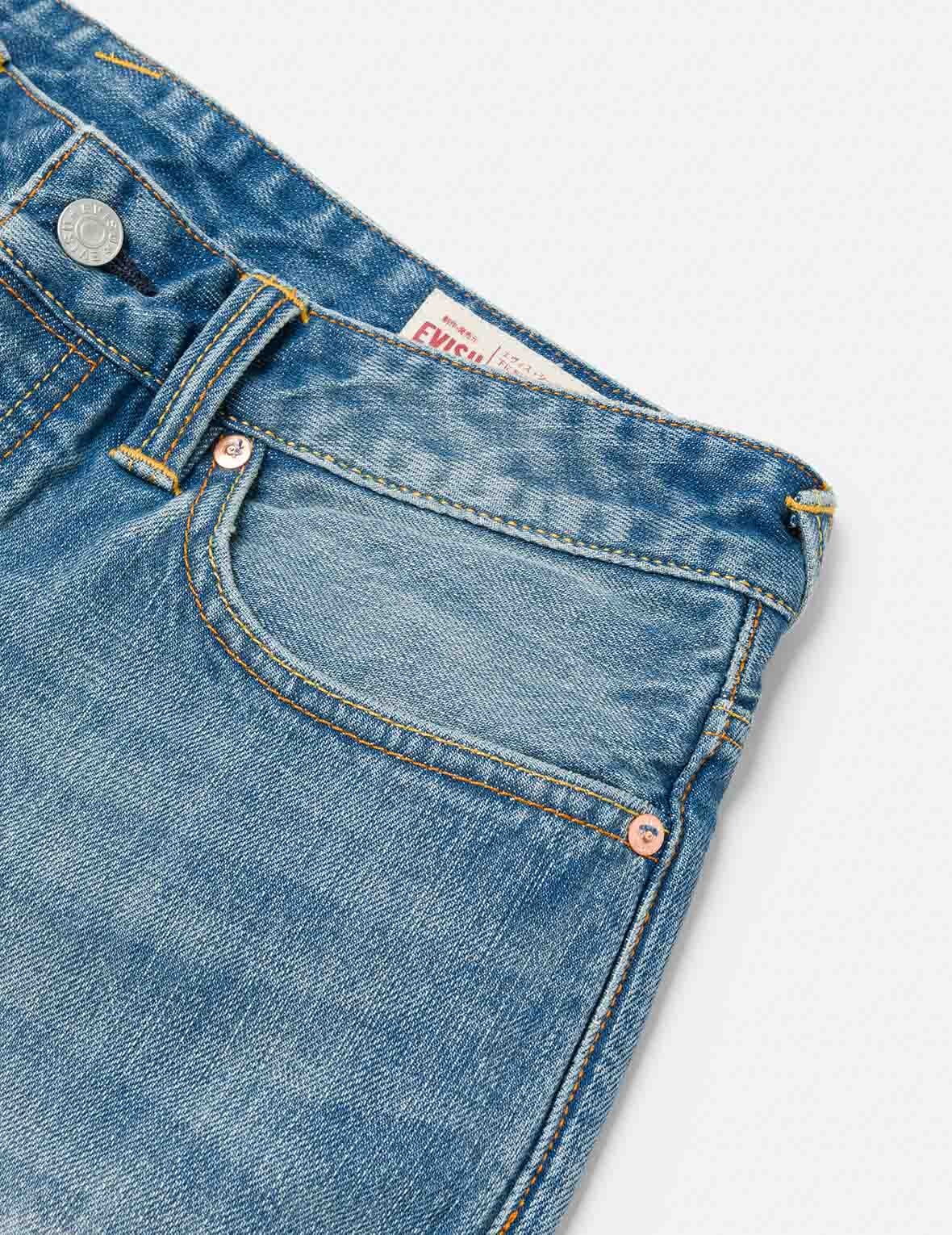 Playful Seagull and The Great Wave Print Regular Fit Denim Shorts - 9