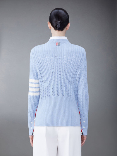 Thom Browne 4-Bar pointelle-knit wool jumper outlook