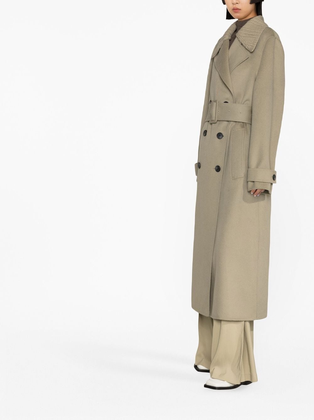 Merton contrast-collar double-breasted trench coat - 3