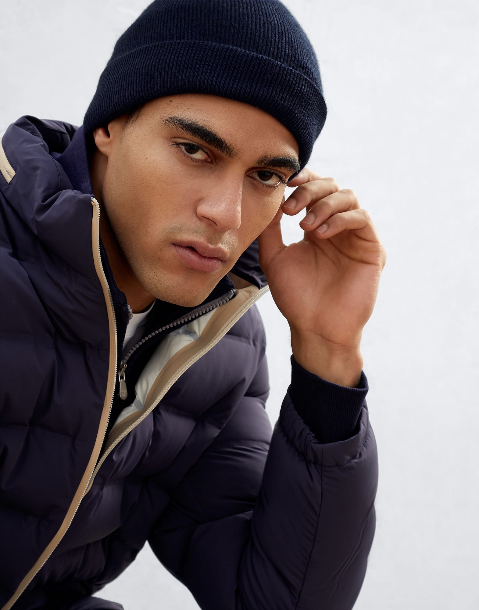 Cashmere rib knit beanie - 3