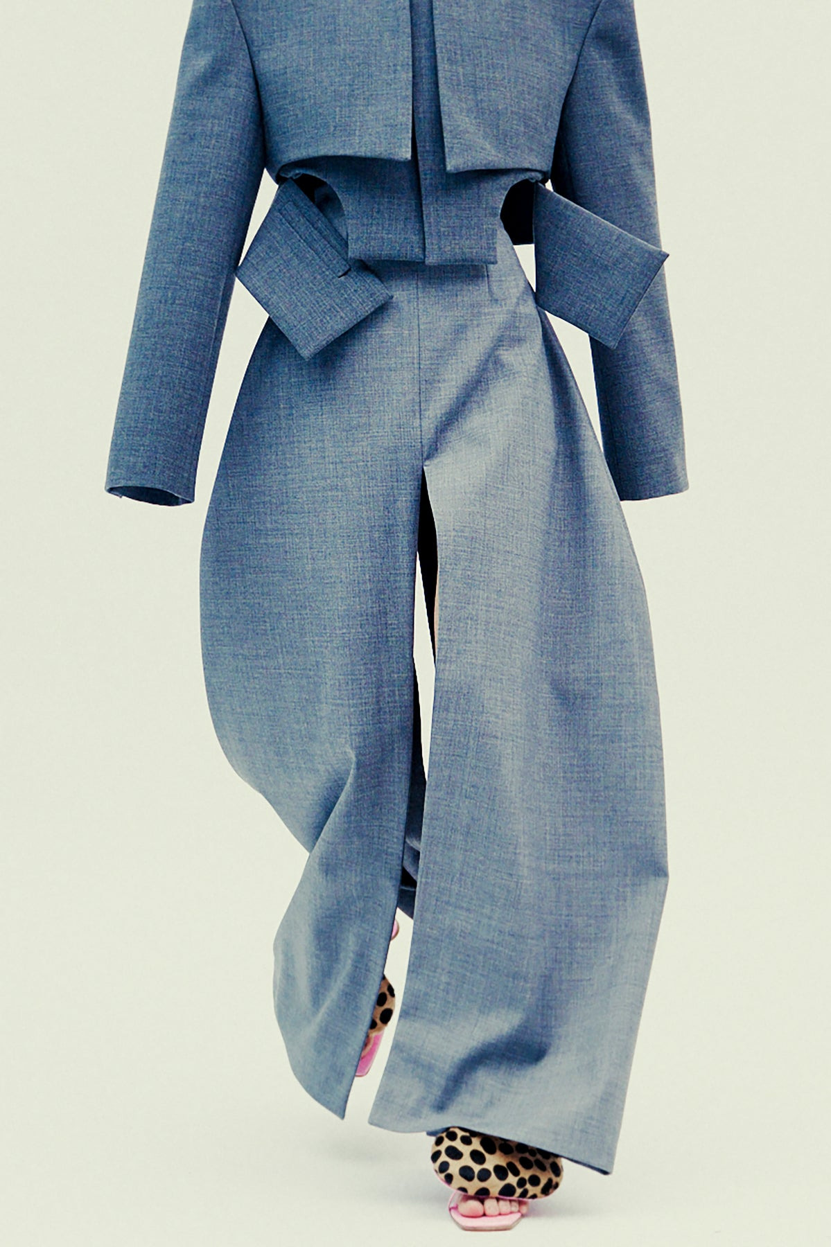 CROPPED JACKET WITH INSERT GREY - 3
