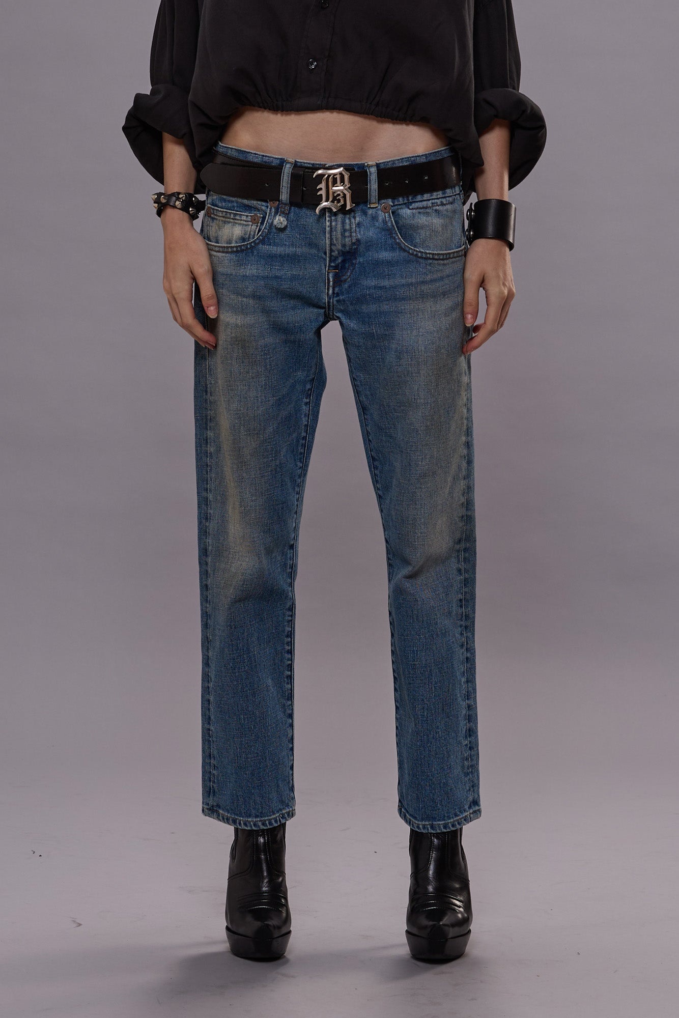 BOY STRAIGHT JEAN - PATTON BLUE STRETCH -R13 - 1