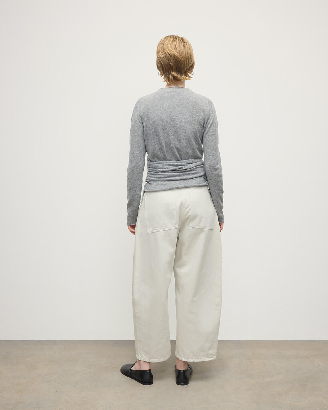 Ballet Wrap Grey Cashmere Cardigan - 4
