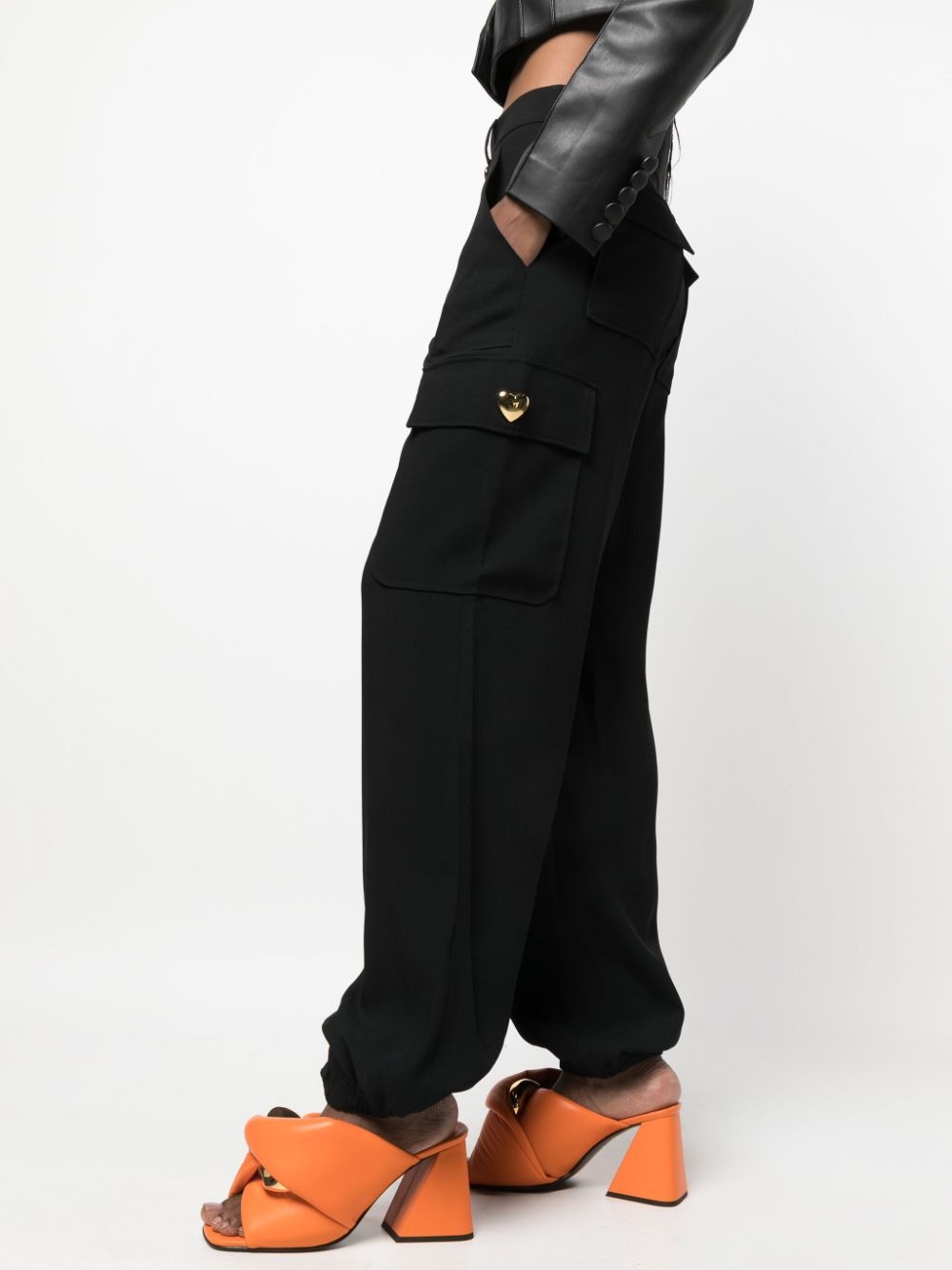 high-waisted cargo trousers - 5