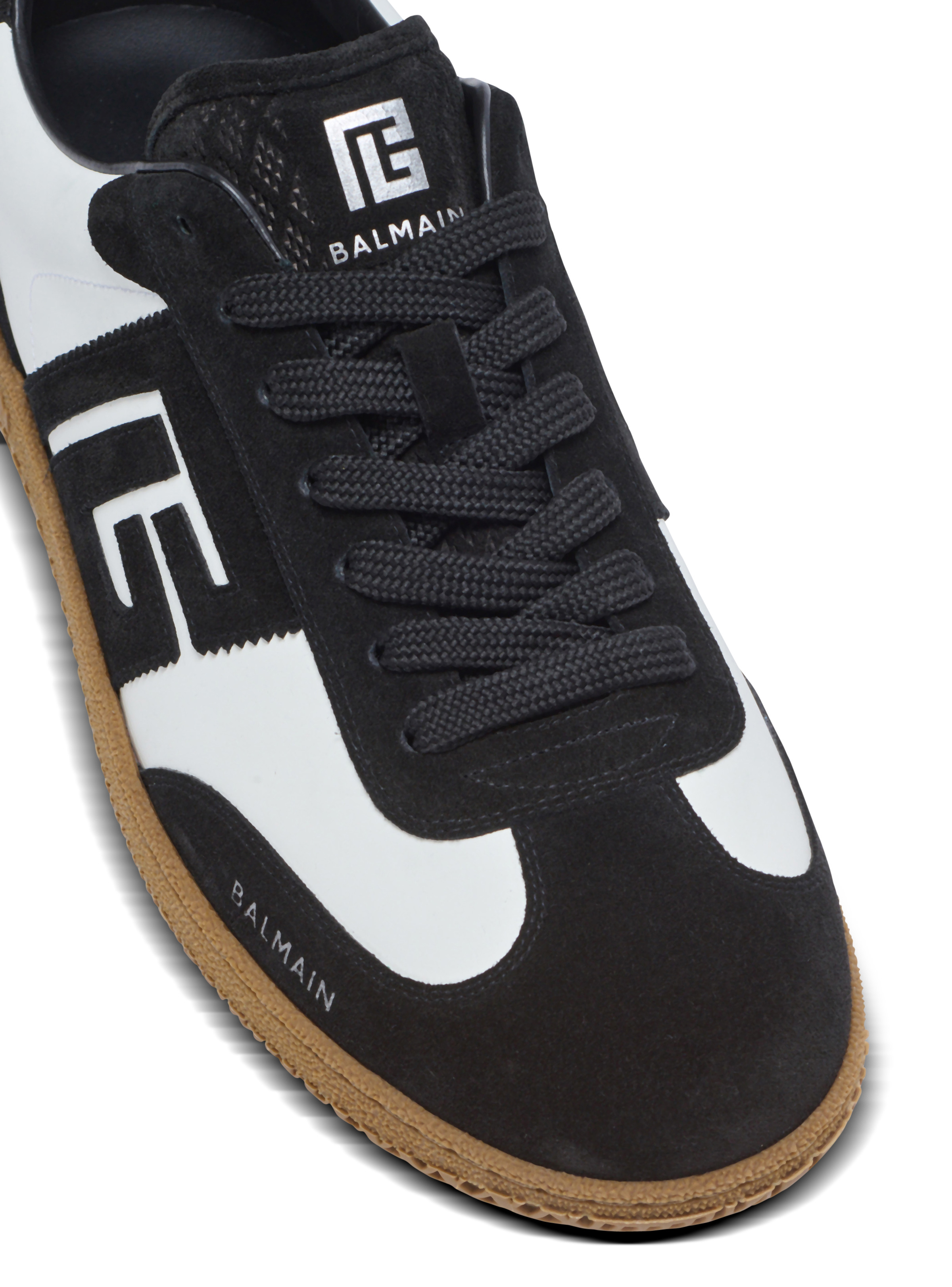 Balmain Swan trainers in calfskin and suede - 6