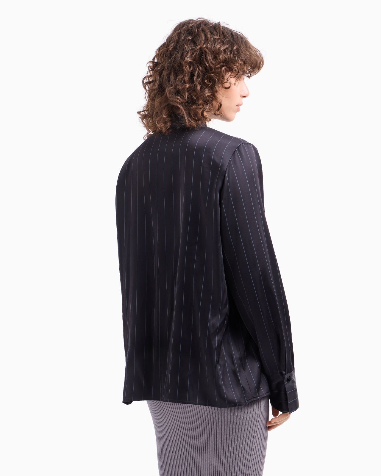 DAWN TO DUSK PINSTRIPED ACETATE-BLEND SHIRT - 3
