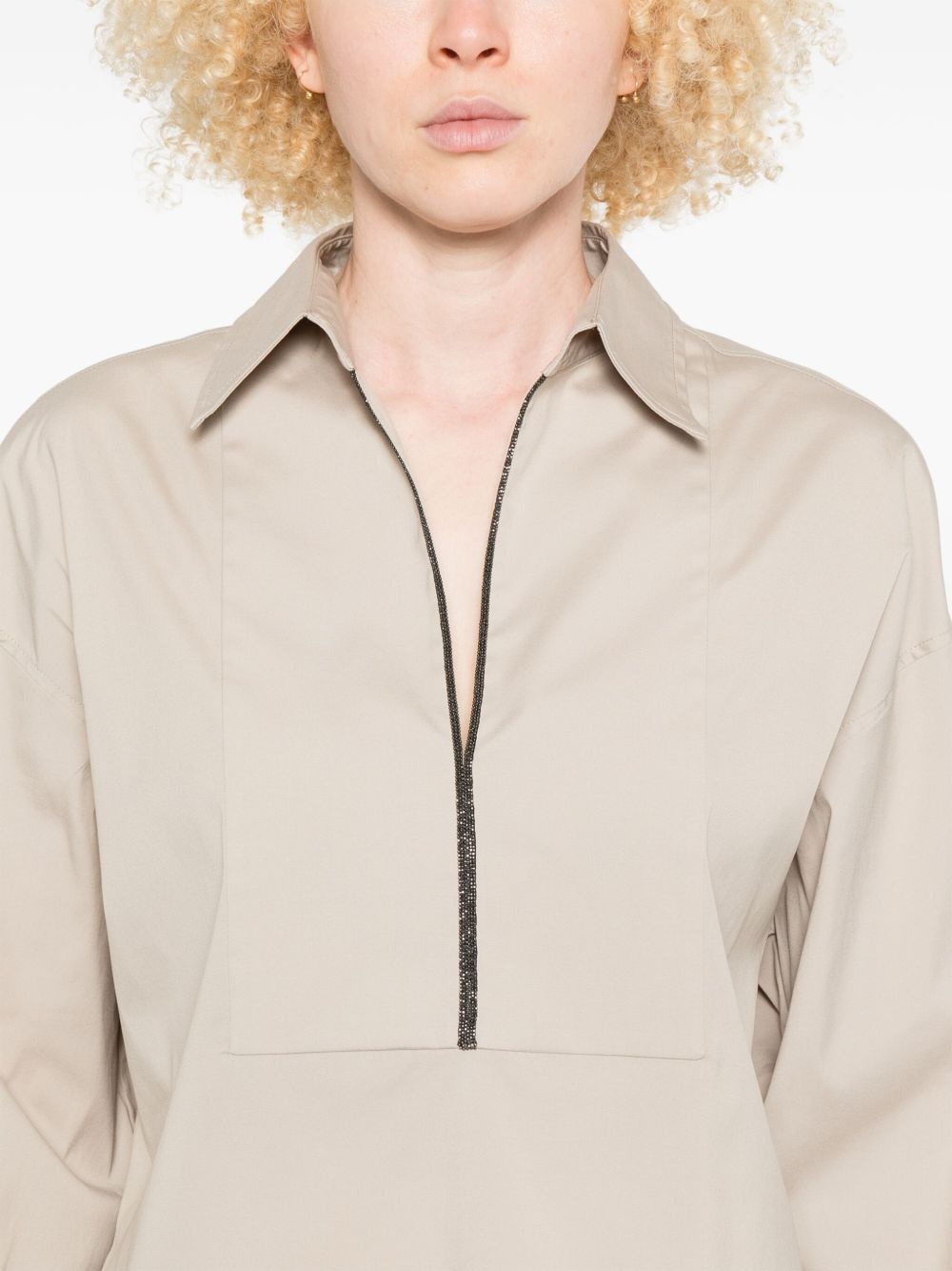 cotton-blend blouse - 5