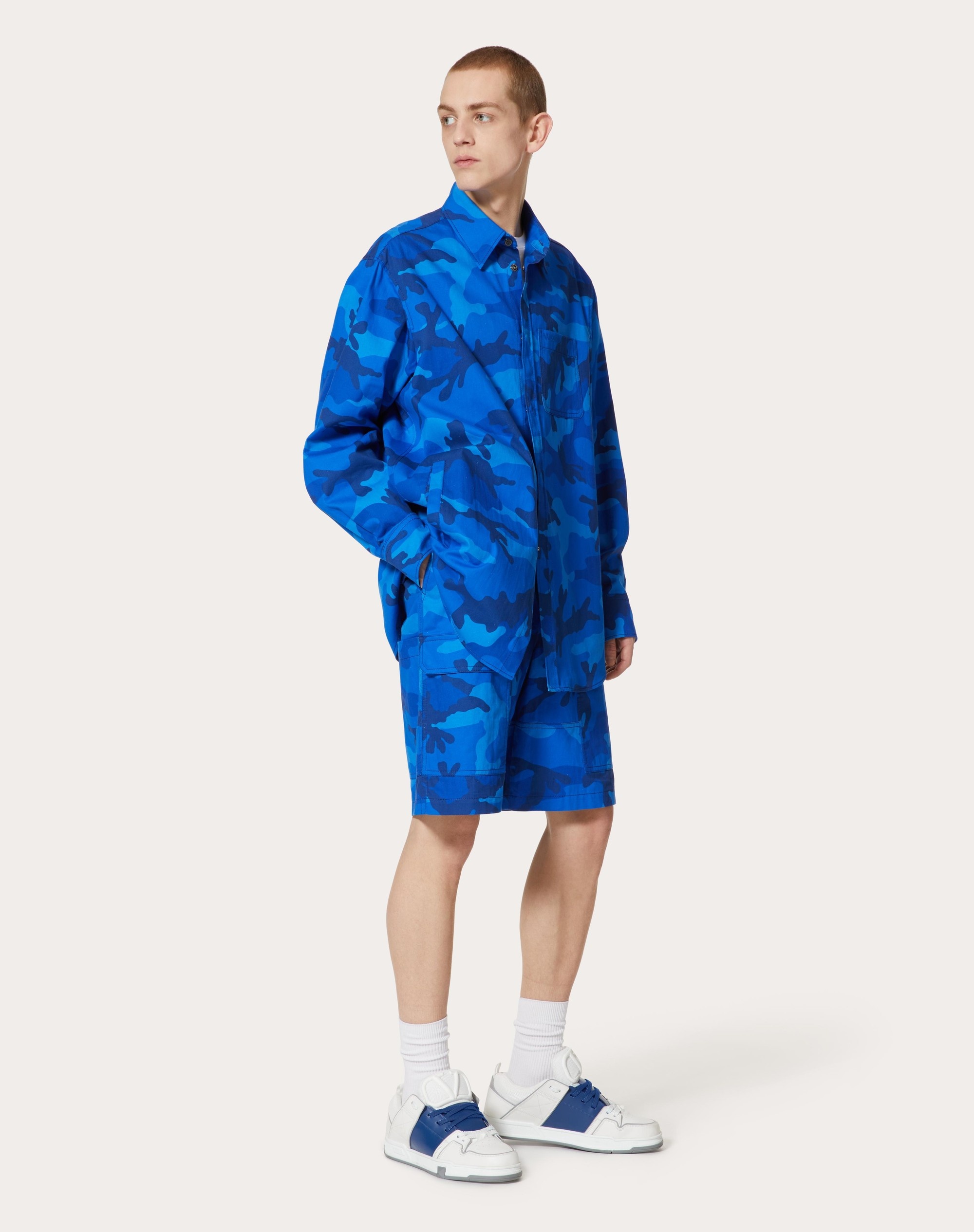 CAMOUFLAGE PRINT COTTON BERMUDA SHORTS - 2
