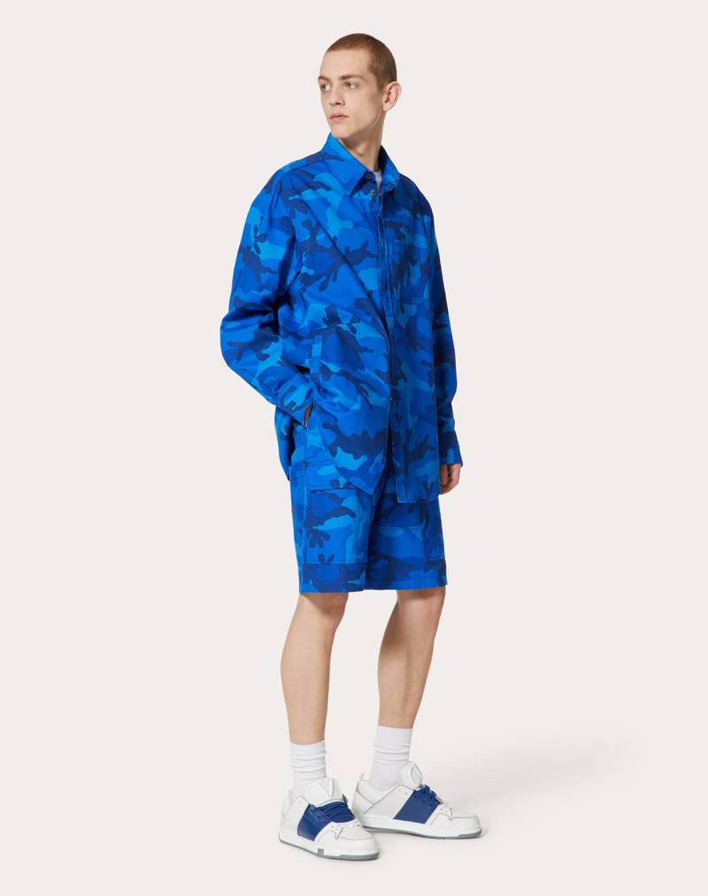 Valentino CAMOUFLAGE PRINT COTTON BERMUDA SHORTS outlook
