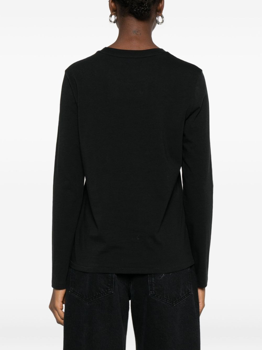 long-sleeve cotton top - 4