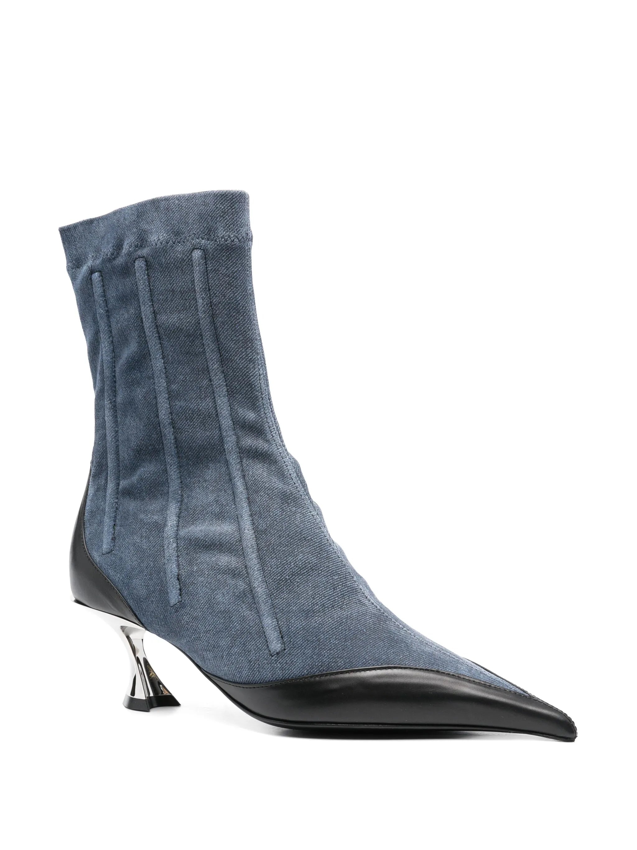 55mm Boned Denim Boots - 3