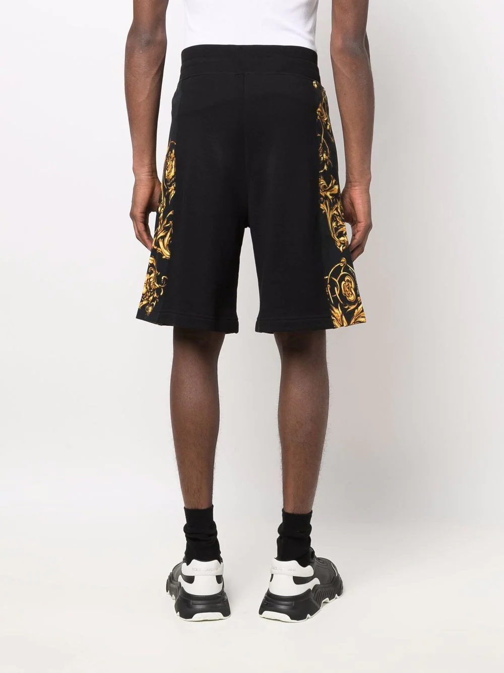 Barocco-print drawstring shorts - 4