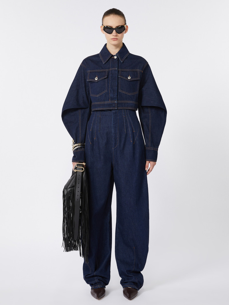 Sportmax SIR Boxy-fit short denim jacket outlook