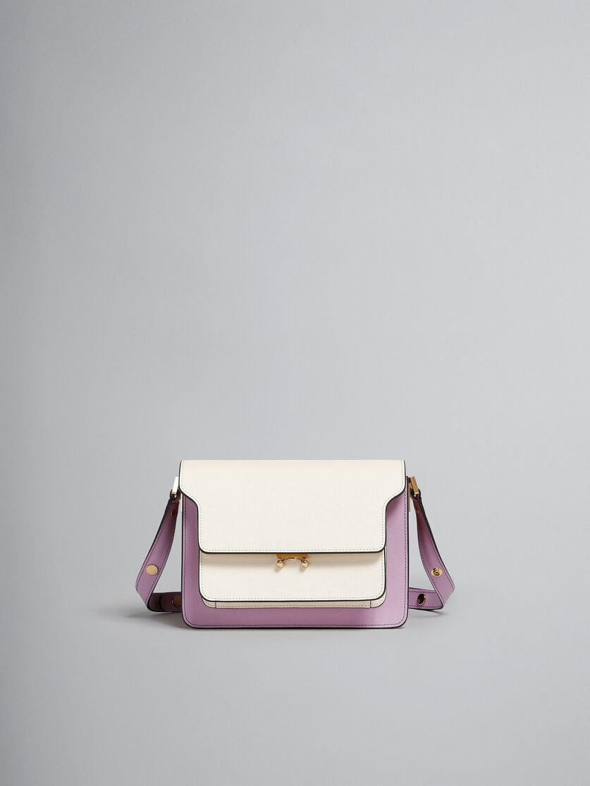 LILAC SAFFIANO LEATHER TRUNK BAG - 1