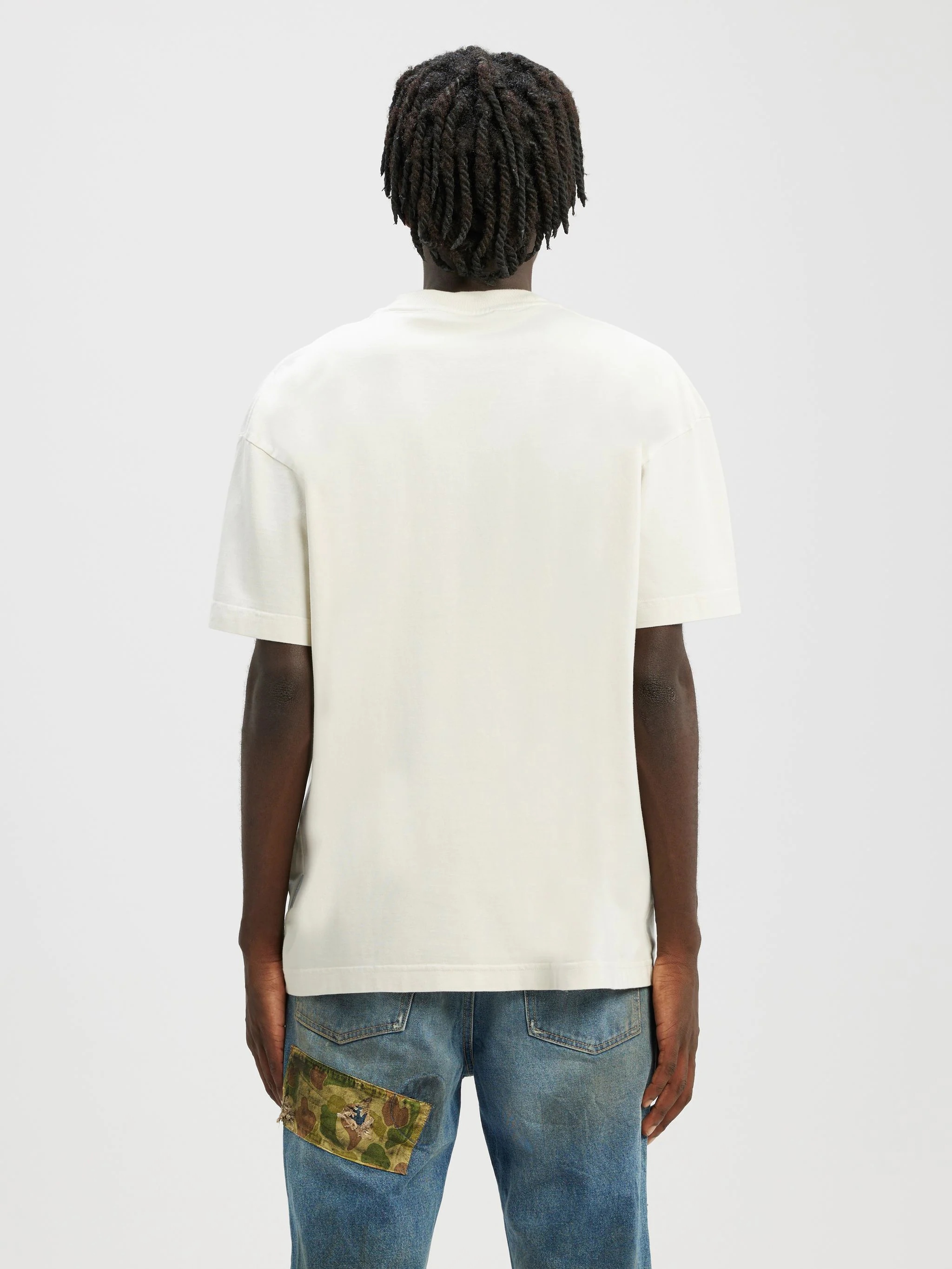 GARMENT DYE BURNING LOGO CLASSIC TEE - 5