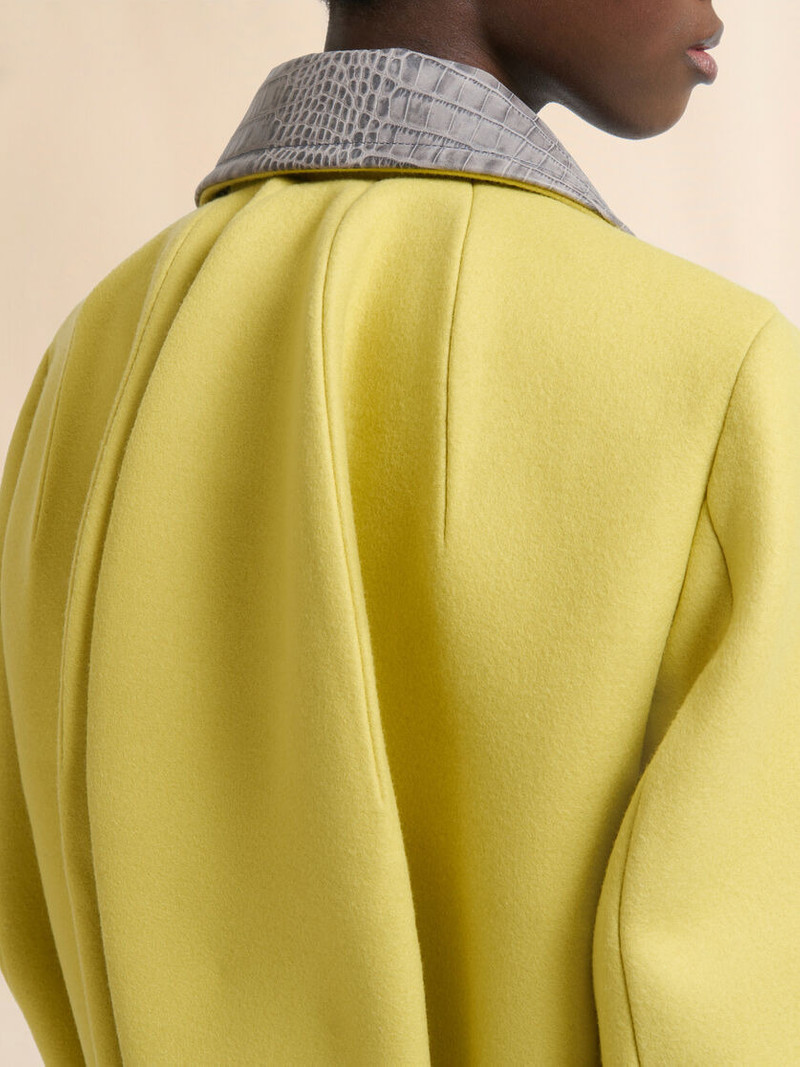 YELLOW WOOL FELT JACKET WITH LEATHER DETAILS 5