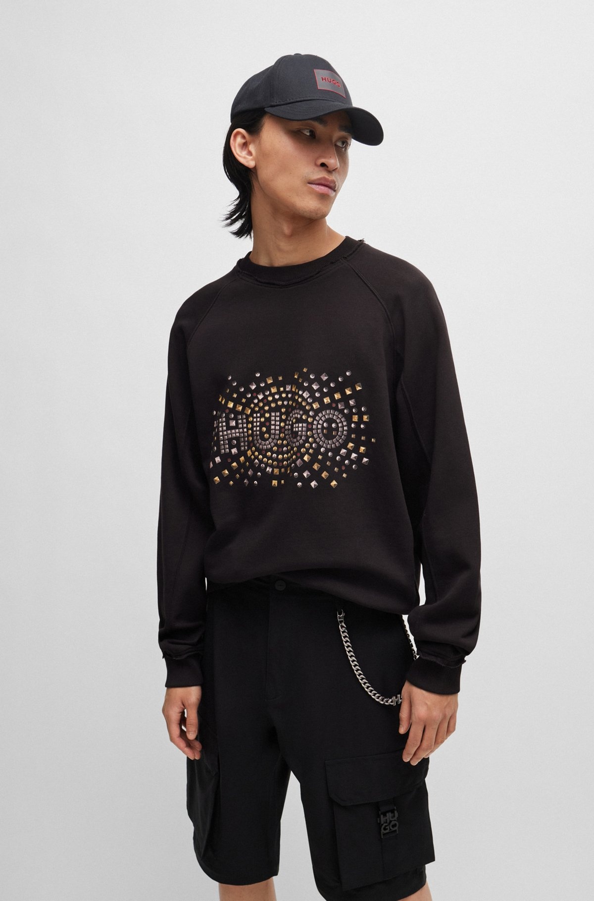 COTTON-TERRY SWEATSHIRT WITH STUD-EFFECT LOGO ARTWORK - 2