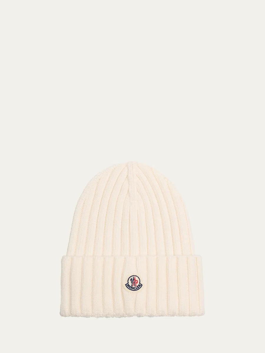 Logo Ribbed Wool Beanie - 1