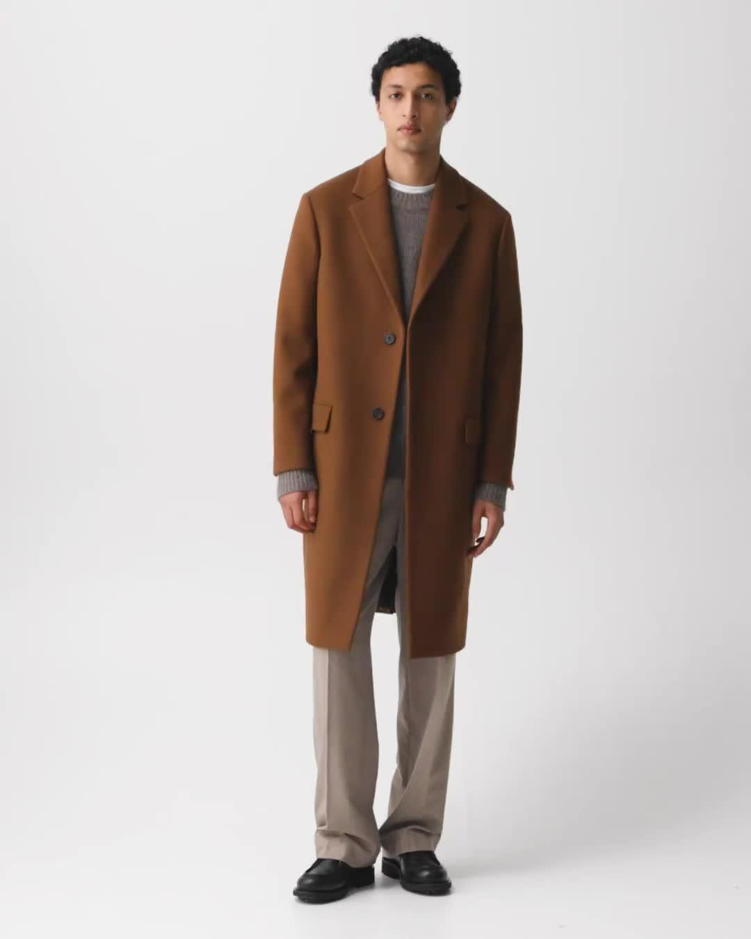 Two-Button Coat in Plush Melton - 6