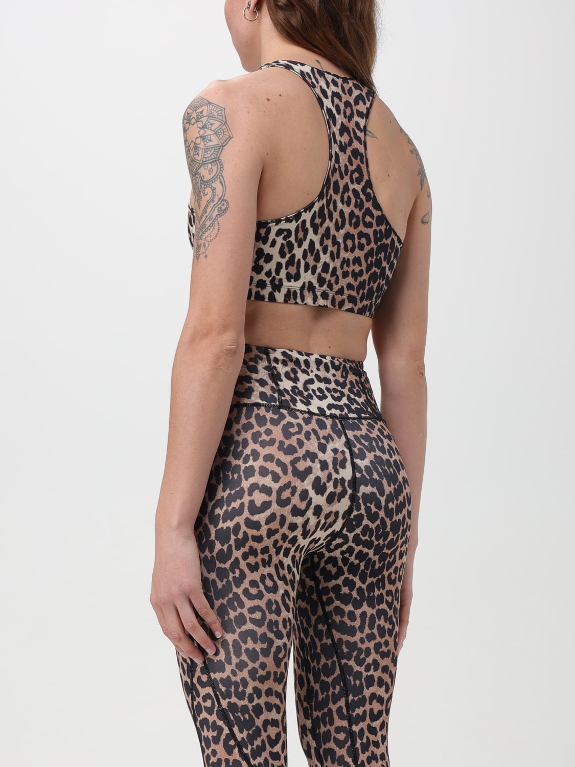 Ganni top in technical fabric with animal print - 3