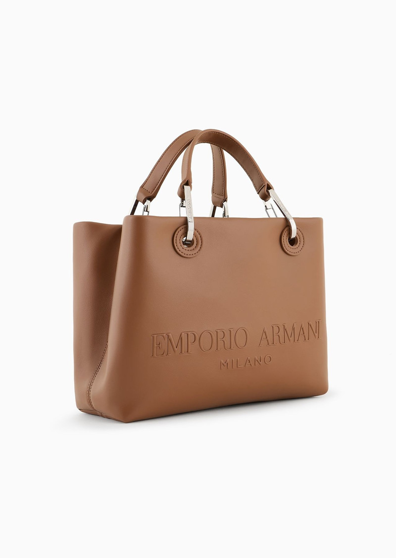 EMPORIO ARMANI Small MyEA shopper bag with oversized embossed logo outlook