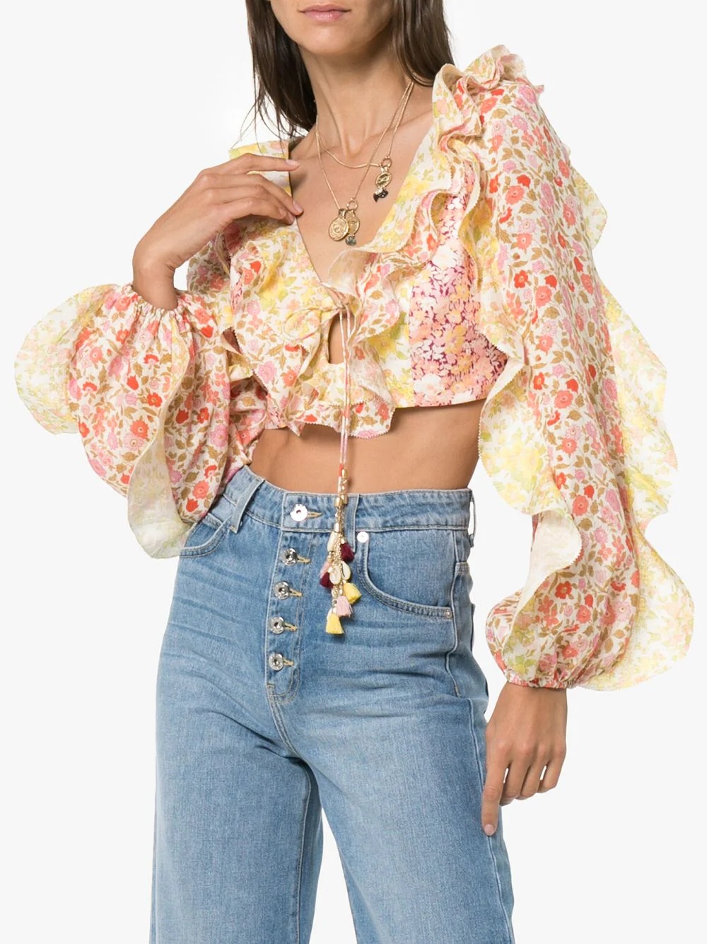 Goldie ruffled crop top - 3