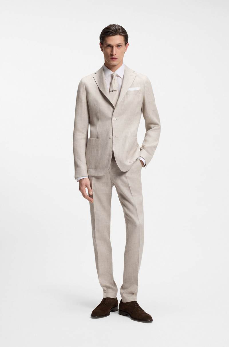 BOSS SLIM-FIT TROUSERS IN A LINEN BLEND outlook