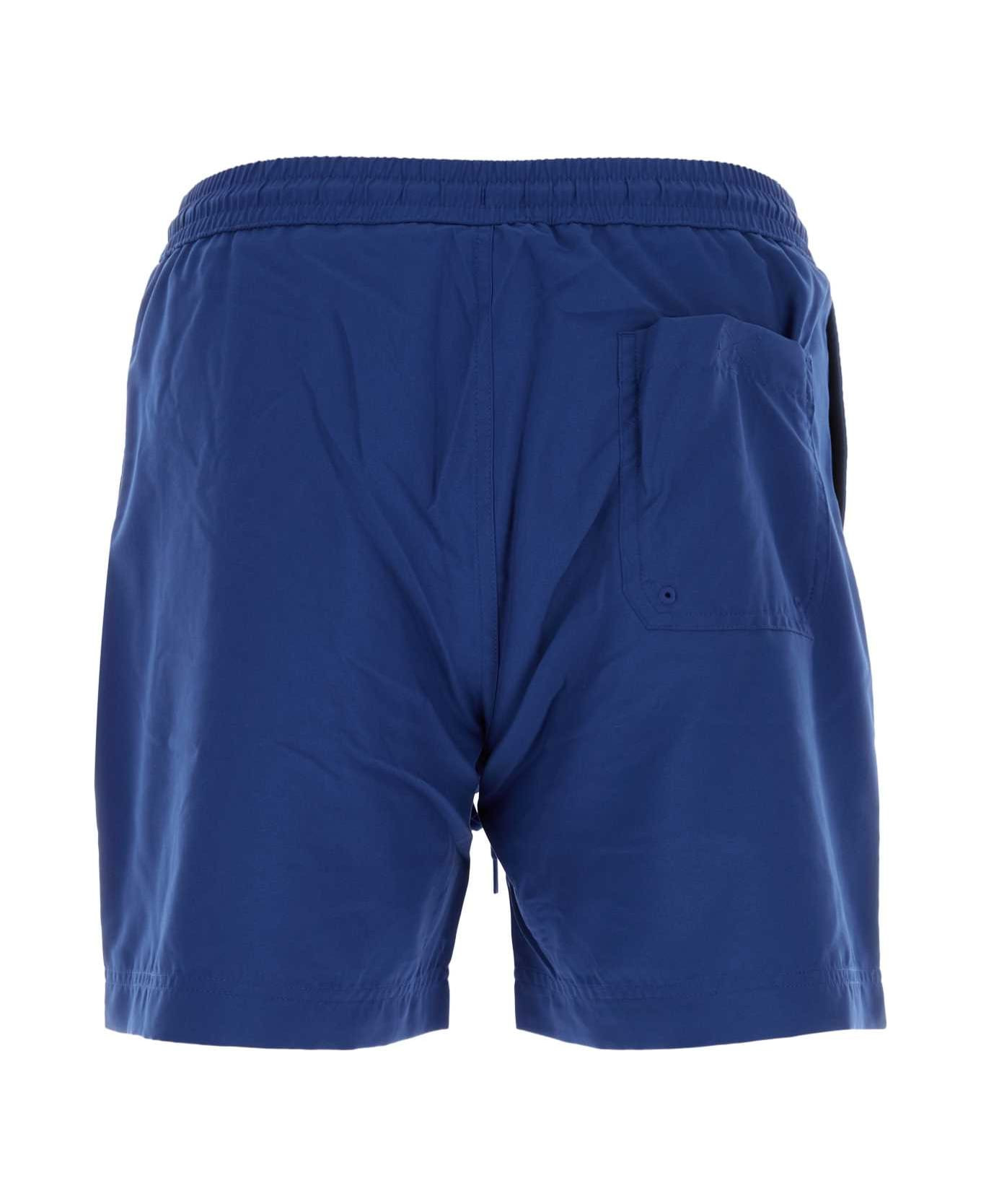 Blue Polyester Chase Swim Trunks - 2