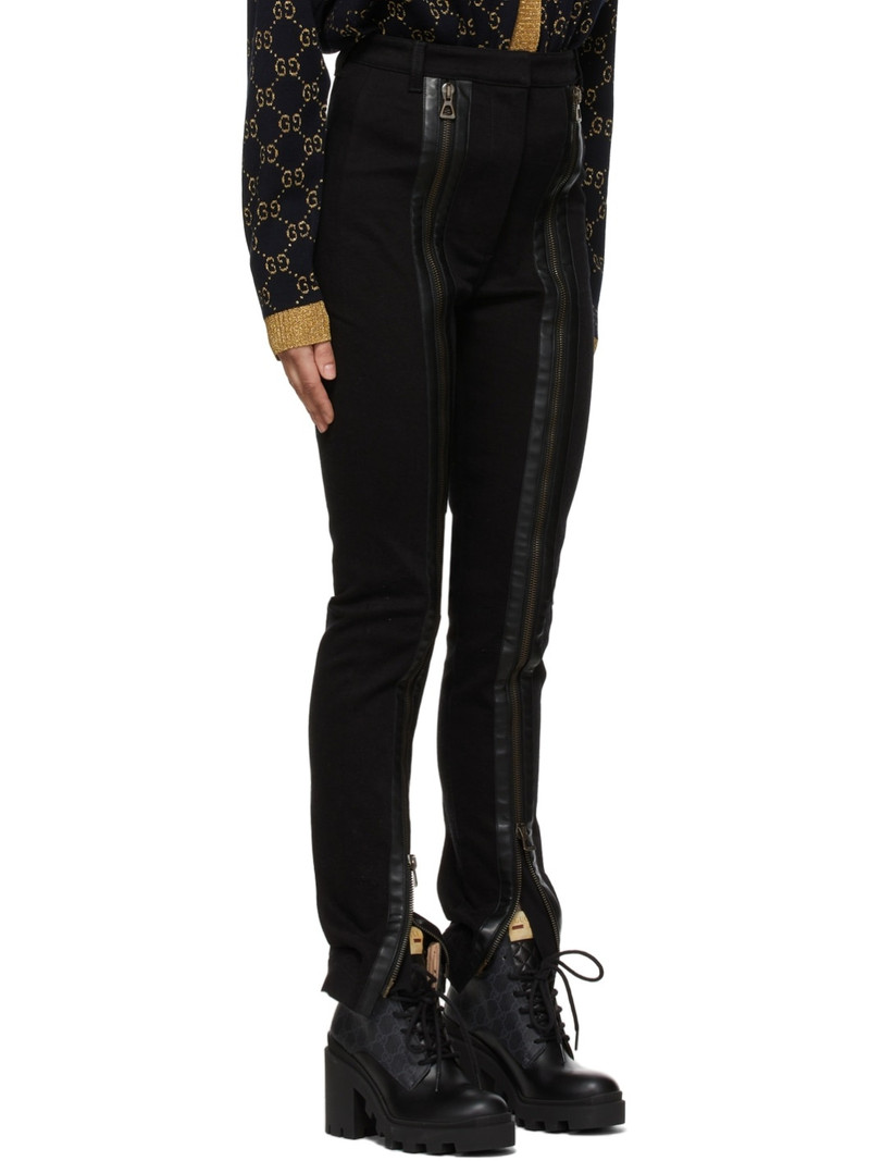 Black Zip Leather Pants 2