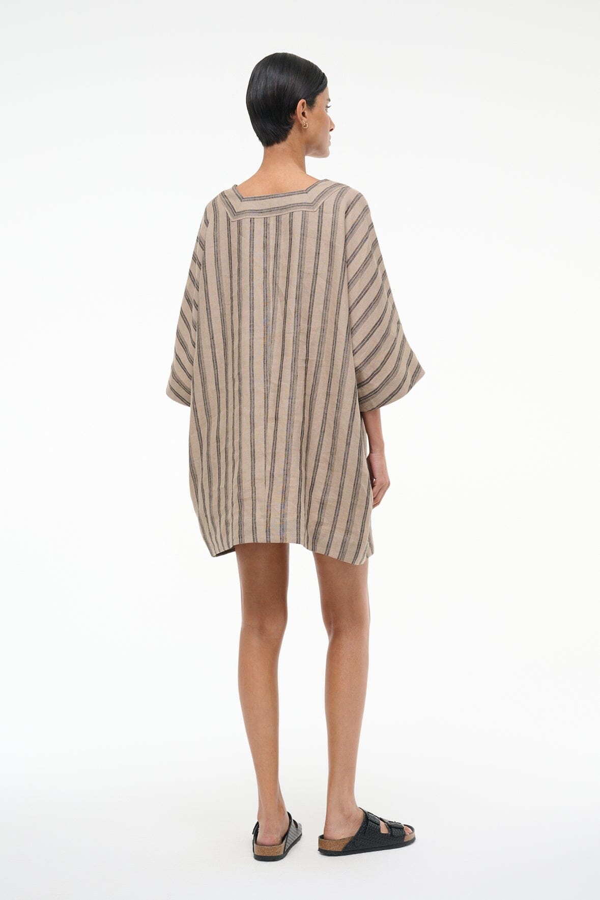 STAUD MANUELA LINEN DRESS SAHARA STRIPE - 5