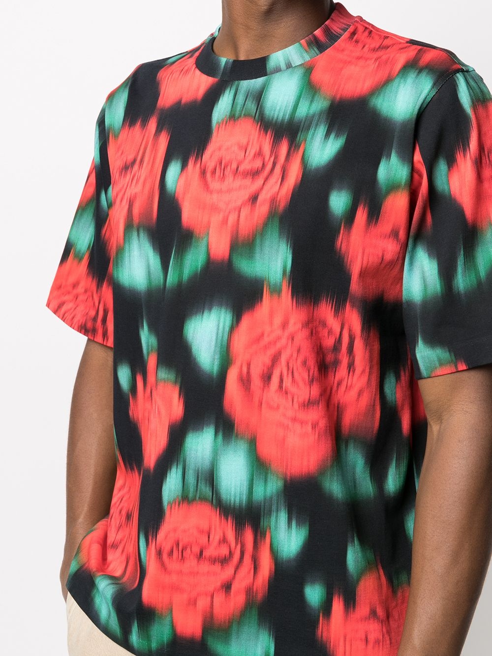 floral-print blur-effect T-shirt - 5