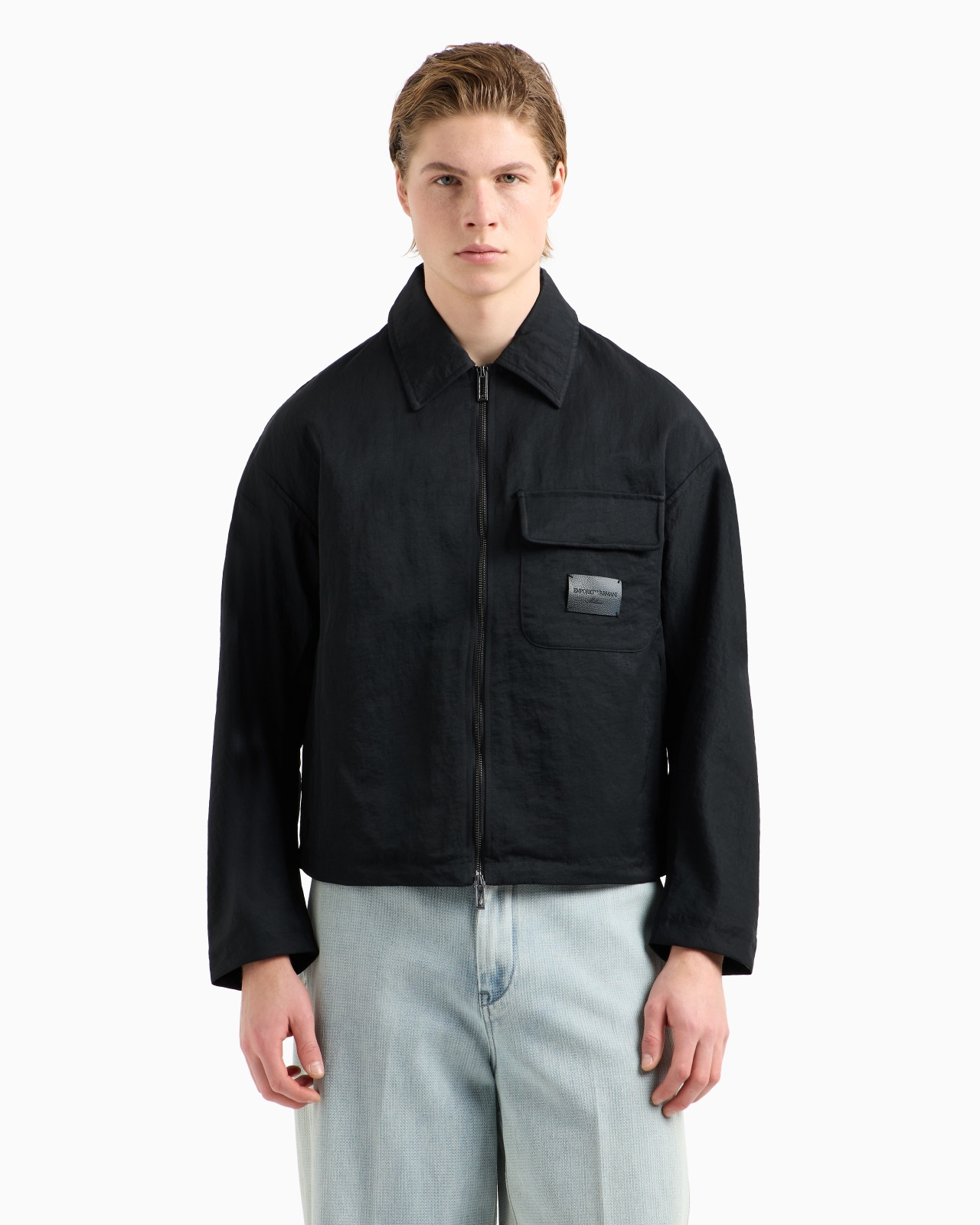 CRINKLE NYLON BLOUSON WITH ZIP - 4