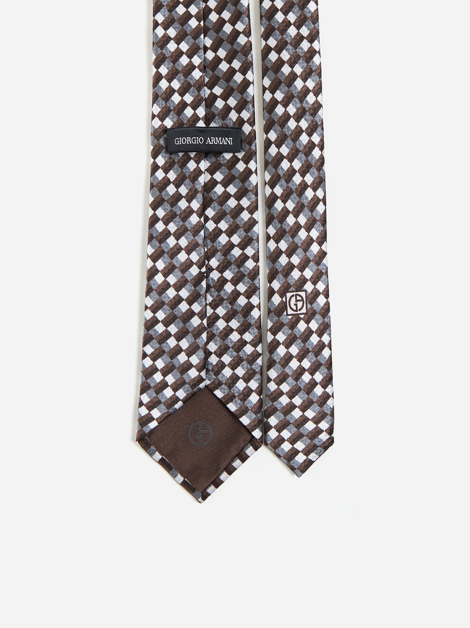 Geometric print silk tie - 2