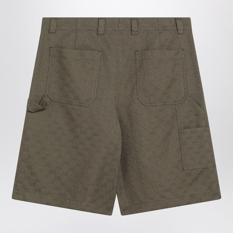 Gucci Forest Green Bermuda Shorts In Gg Fabric Men - 2