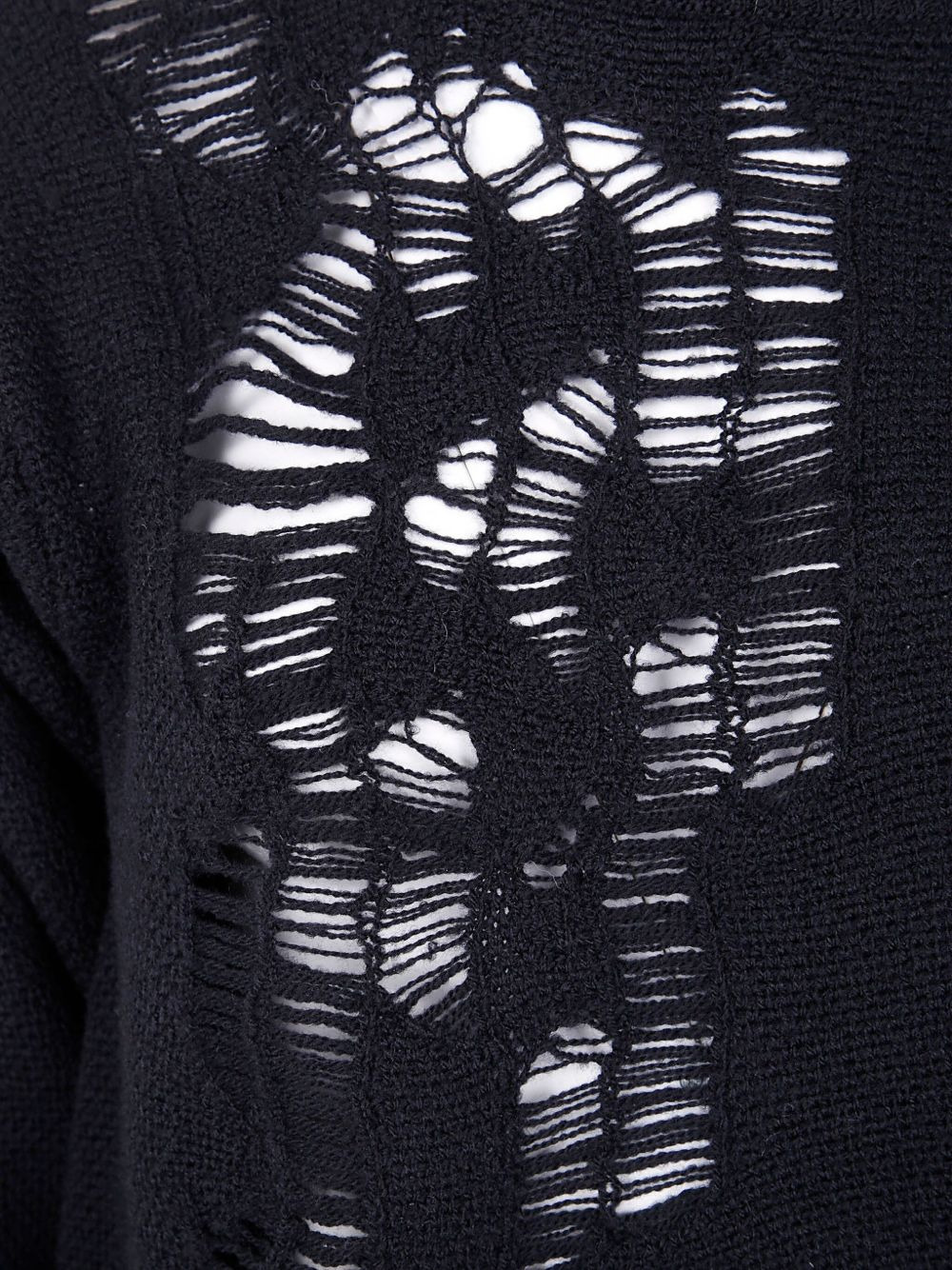 side-tie distressed wool sweater - 3