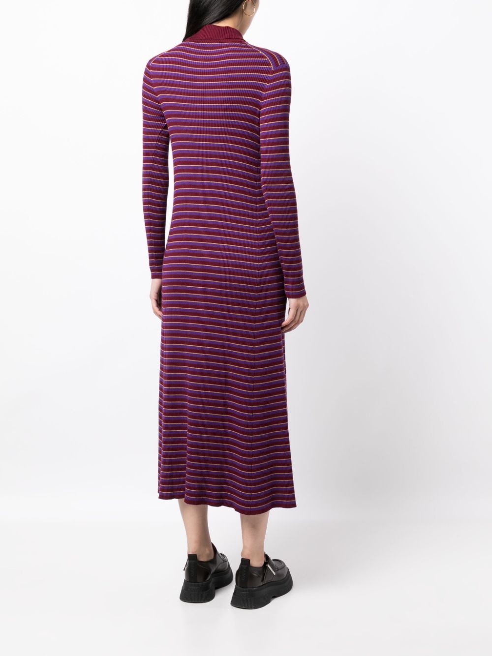 fox-patch striped midi dress - 4