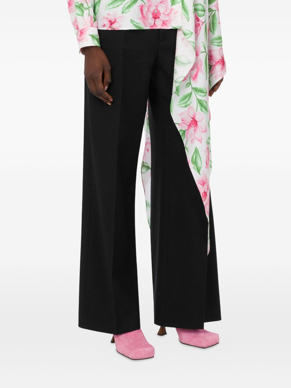 pleated ruffle-detail trousers - 3