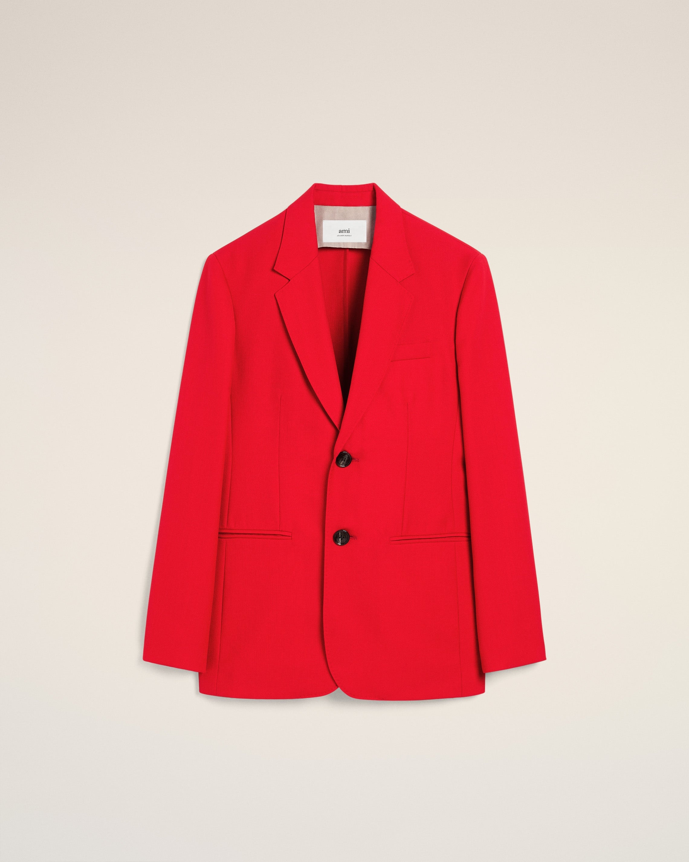 RED WOOL SEMI-LINED JACKET - 2