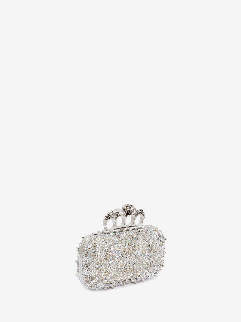 Alexander McQueen Women's Knuckle Clutch in White outlook