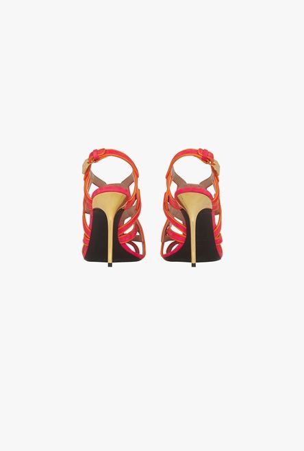 Fuchsia pink and light orange suede Urania sandals - 3