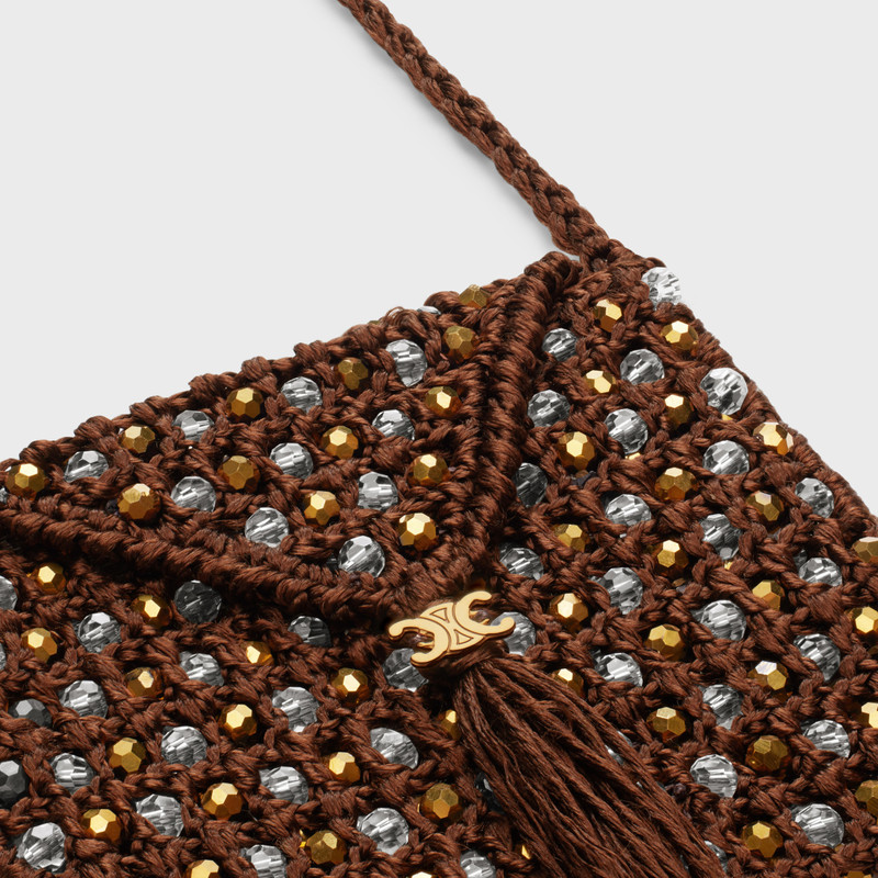 mini bag in crocheted silk and pearls 3