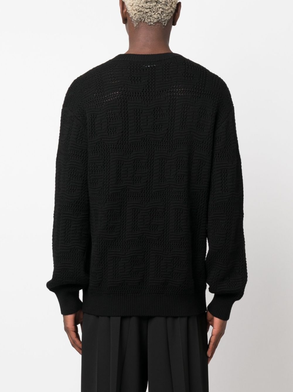 logo-jacquard virgin-wool jumper - 4