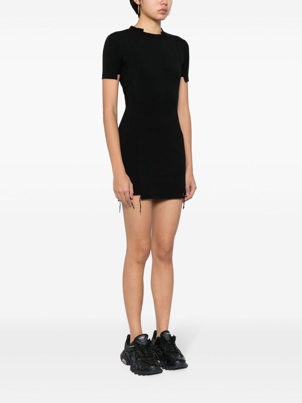 cut-out short-sleeve minidress - 3