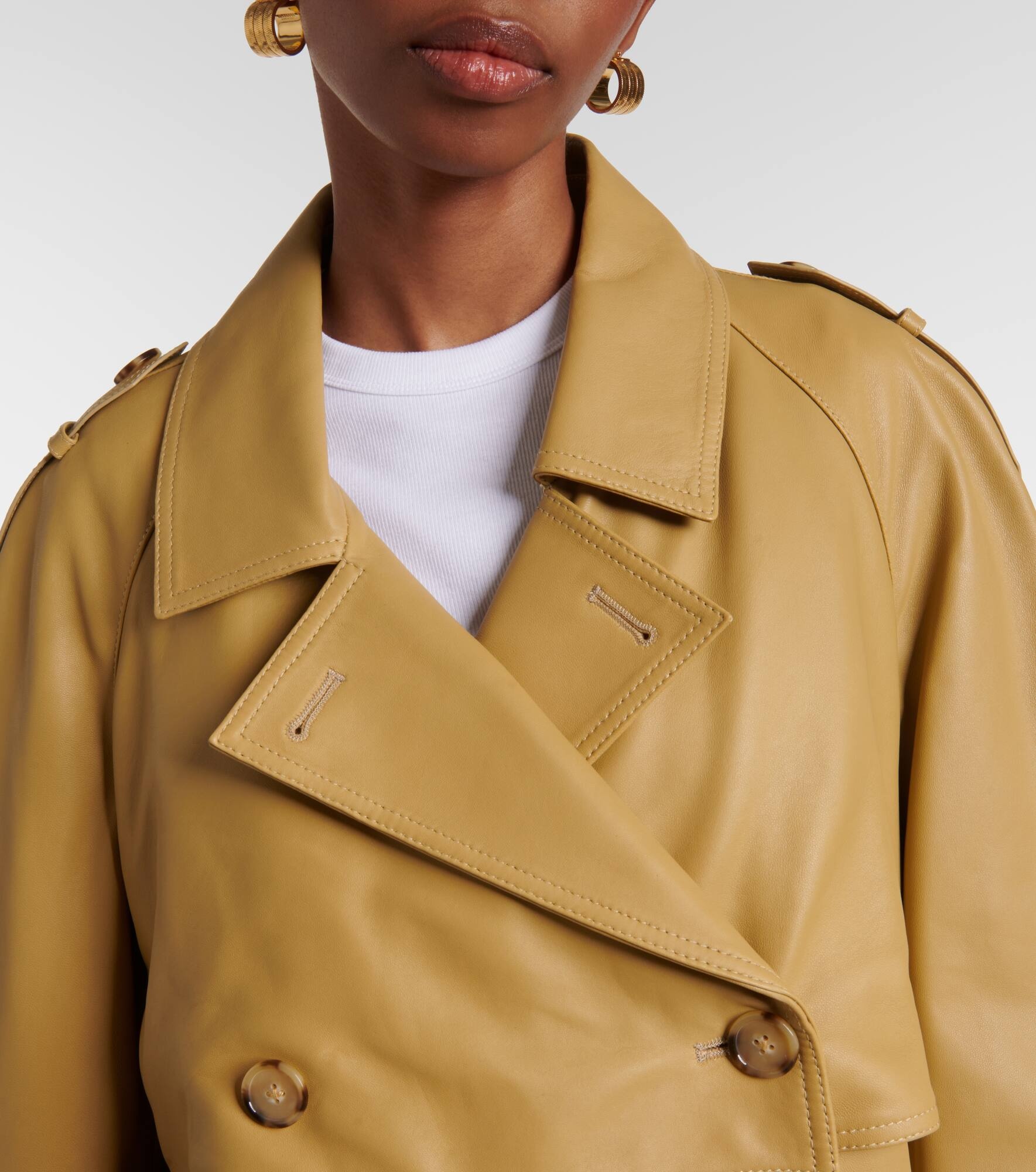 Oversized leather jacket - 4